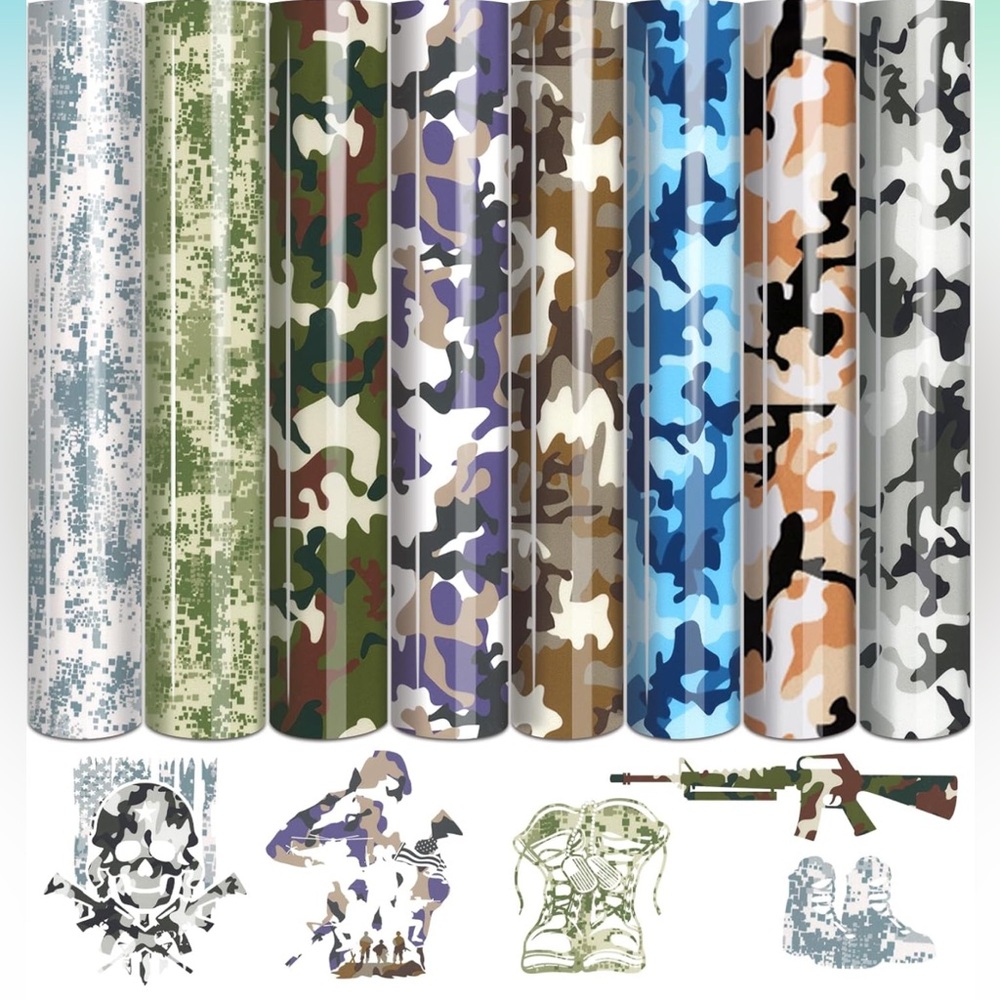 $8 🌸 Heat Transfer Vinyl ~ Camouflage Camo Variety Pack ~ Multipack Multiple